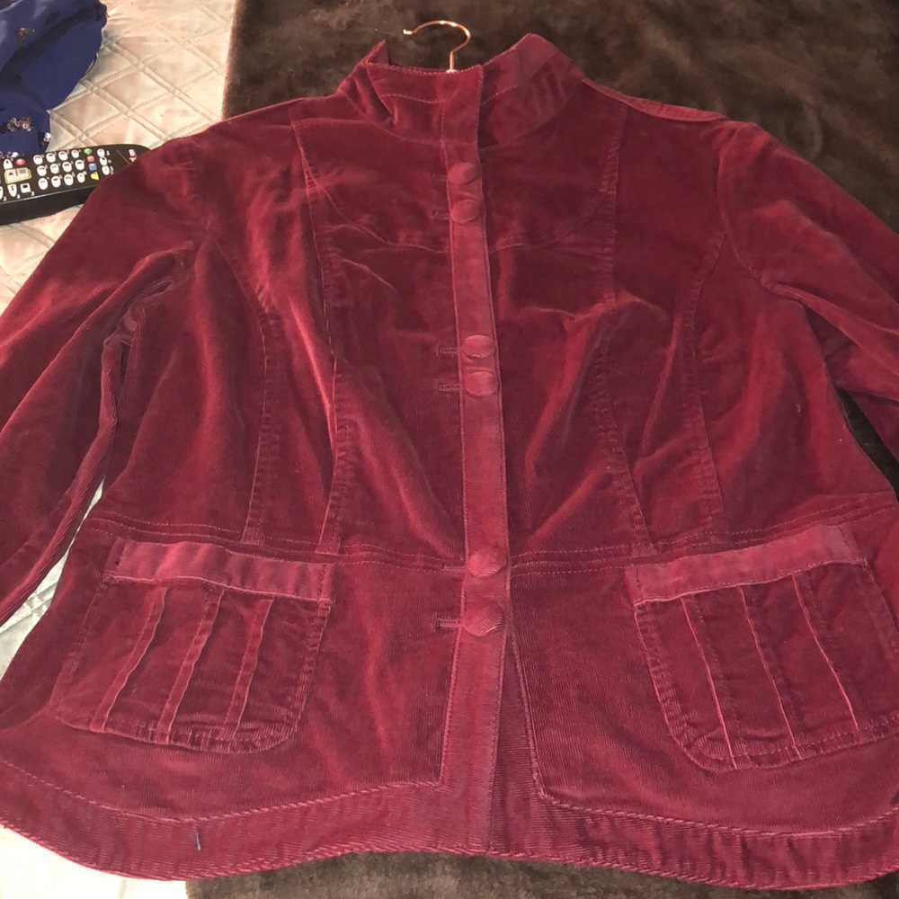 Bandolino Corduroy Red Blazer 14